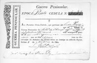 Cédulas de crédito sobre o pagamento das praças do Regimento de Infantaria 18, durante a época do Porto na Guerra Peninsular (letra A).