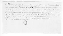 Ofício (minuta) do quartel de Pernes para António de Melo sobre condecorações de oficiais do Corpo de Lanceiros.