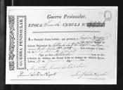 Cédulas de crédito sobre o pagamento das praças do Regimento de Infantaria 2, durante a época de Almeida, na Guerra Peninsular (letras G, H e I).