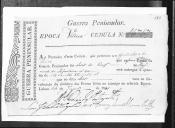 Cédulas de crédito sobre o pagamento das praças do Regimento de Infantaria 10, durante a época de Vitória, da Guerra Peninsular (letra A).