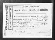 Cédulas de crédito sobre o pagamento das praças do Regimento de Infantaria 8, durante a época de Vitória, na Guerra Peninsular (letra J).
