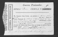 Cédulas de crédito sobre o pagamento das praças do Regimento de Cavalaria 10, durante a 1ª época na Guerra Peninsular (letras A, B, F, J, L, M e S).