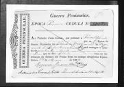 Cédulas de crédito sobre o pagamento das praças do Regimento de Infantaria 10, durante a 1ª época, da Guerra Peninsular (letras P, R, S, T e V).