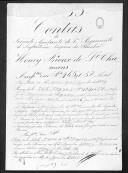 Processo da liquidação das contas do tenente Henry Prioux de Saint Chamans que serviu no 1º Regimento de Infantaria Ligeira da Rainha.