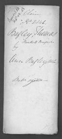 Processo do requerimento de Ann Bafley, viúva, em nome do seu marido Thomas Bagley, fogueteiro, da 1ª Companhia do 
Regimento da Armada.