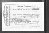 Cédulas de crédito sobre o pagamento das praças, sargentos e tambores do Regimento de Infantaria 19, durante a 6ª época na Guerra Peninsular.