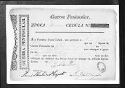 Cédulas de crédito sobre o pagamento das praças do Regimento de Infantaria 9, durante a 1ª época, da Guerra Peninsular (letra M).