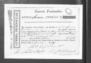 Cédulas de crédito sobre o pagamento das praças, da 1ª e 2ª Companhias de Granadeiros, do Regimento de Infantaria 19, durante a 3ª época na Guerra Peninsular.