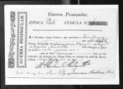Cédulas de crédito sobre o pagamento das praças do Regimento de Infantaria 10, durante a época do Porto, da Guerra Peninsular.