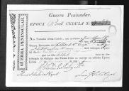 Cédulas de crédito sobre o pagamento das praças do Regimento de Infantaria 9, durante a época do Porto, na Guerra Peninsular (letra J).