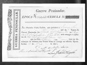 Cédulas de crédito sobre o pagamento das praças do Regimento de Infantaria 14, durante a 3ª época na Guerra Peninsular (letras I, L e P).