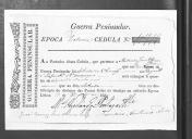 Cédulas de crédito sobre o pagamento das praças do Regimento de Infantaria 19, durante a época de Vitória na Guerra Peninsular (letra A).