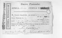 Cédulas de crédito sobre o pagamento dos oficiais, sargentos e tambores do Regimento de Infantaria 18, durante a época de Almeida na Guerra Peninsular.