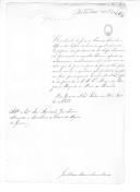 Ofício de José António Maria de Sousa Azevedo para Agostinho José Freire sobre juiz de fora de Peniche sobre péssimo comportamento do Batalhão de Voluntários Franceses, cometendo roubos e desordens.