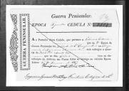 Cédulas de crédito sobre o pagamento das praças do Regimento de Infantaria 10, durante a 2ª época, da Guerra Peninsular (letra L).