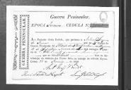 Cédulas de crédito sobre o pagamento das praças, da 4ª e 5ª Companhias, do Regimento de Infantaria 19, durante a 3ª época na Guerra Peninsular.