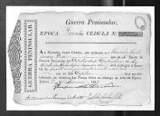 Cédulas de crédito sobre o pagamento dos oficiais do Regimento de Infantaria 10, durante a 5ª época, da Guerra Peninsular.