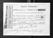 Cédulas de crédito sobre o pagamento das praças do Regimento de Infantaria 8, durante a época de Almeida, na Guerra Peninsular (letra M).