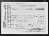 Cédulas de crédito sobre o pagamento das praças do Regimento de Infantaria 14, durante a 1ª época na Guerra Peninsular (letra M).