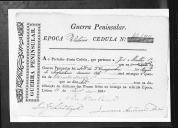 Cédulas de crédito sobre o pagamento das praças do Regimento de Infantaria 8, durante a época de Vitória, na Guerra Peninsular (letra J).