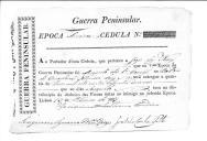 Cédulas de crédito sobre o pagamento das praças, sargentos e corneteiros da 1ª Companhia, do Batalhão de Caçadores 2, durante a 3ª época na Guerra Peninsular.