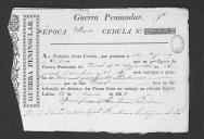 Cédulas de crédito sobre o pagamento das praças, sargentos e trombetas do Regimento de Cavalaria 10, durante a 1ª época na Guerra Peninsular.