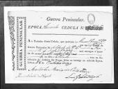 Cédulas de crédito sobre o pagamento das praças do Regimento de Infantaria 2, durante a época de Almeida, na Guerra Peninsular (letra M).