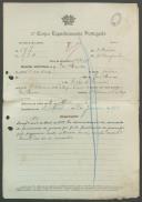 José Mendes - Soldado - 11ª. Compª. Regimento de Infantaria nº. 4