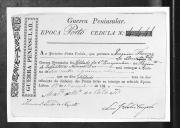 Cédulas de crédito sobre o pagamento das praças do Regimento de Infantaria 10, durante a época do Porto, da Guerra Peninsular (letra J).