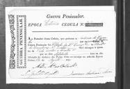 Cédulas de crédito sobre o pagamento das praças do Batalhão de Caçadores 4, durante a época de Vitória na Guerra Peninsular (letra A).