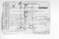 Cédulas de crédito sobre o pagamento das praças e sargentos do Regimento de Infantaria 18, durante a 4ª época na Guerra Peninsular.