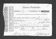 Cédulas de crédito sobre o pagamento dos oficiais do Batalhão de Caçadores 1, durante a Guerra Peninsular.