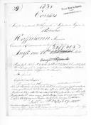 Processo do tenente Alexandre Hoffmann, do extinto 2º Regimento de Infantaria Ligeira da Rainha sobre ajustamento de contas por ter servido no Exército Libertador, relações e títulos de crédito emitidos pela Comissão da Liquidação das Contas dos Oficiais Estrangeiros, confirmando o pagamento de vencimentos.



