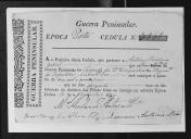 Cédulas de crédito sobre o pagamento dos sargentos do Regimento de Infantaria 10, durante a época do Porto, da Guerra Peninsular.