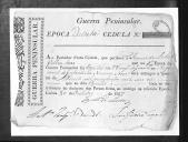 Cédulas de crédito sobre o pagamento dos oficiais do Regimento de Infantaria 9, durante a 5ª época, da Guerra Peninsular.