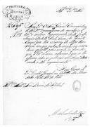 Ofício da 1ª Divisão Militar, assinado por Manuel de Seabra Beltrão, para o barão de Setúbal sobre o envio de um requerimento de A. Josefa Inácia Rebelo Pinto, viúva do tenente-coronel que quando major serviu nessa praça.