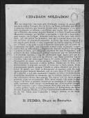Proclamação da vitória dos liberais assinada por D. Pedro IV aos cidadãos e soldados na qual também roga para que a ordem pública, as autoridades e as leis sejam respeitadas.