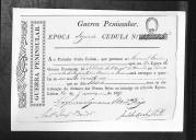 Cédulas de crédito sobre o pagamento das praças do Regimento de Infantaria 1, durante a 2ª época, na Guerra Peninsular (letra M).