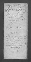 Processo sobre o requerimento de George Baker, familiar de John Martin, soldado do Regimentos de Granadeiros Ingleses.