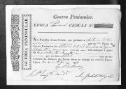 Cédulas de crédito sobre o pagamento das praças do Regimento de Infantaria 9, durante a 1ª época, da Guerra Peninsular (letra A).