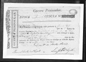 Processos sobre cédulas de crédito do pagamento das praças, das Companhias de Granadeiros, do Regimento de Infantaria 13 e 14, a Guerra Peninsular (letras J, M, S e V).