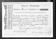 Cédulas de crédito sobre o pagamento das praças do Regimento de Infantaria 10, durante a 6ª época, da Guerra Peninsular (letra A).