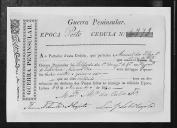 Cédulas de crédito sobre o pagamento das praças do Regimento de Infantaria 10, durante a época do Porto, da Guerra Peninsular (letra M).