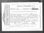 Cédulas de crédito sobre o pagamento das praças do Batalhão de Caçadores 4, durante a 1ª época na Guerra Peninsular (letra M).