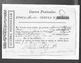 Cédulas de crédito sobre o pagamento das praças do Regimento de Infantaria 19, durante a época de Almeida na Guerra Peninsular (letras I, J e M).