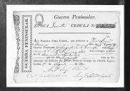 Cédulas de crédito sobre o pagamento das praças, sargentos, tambores e cornetas do Regimento de Infantaria 2, durante a 4ª época da Guerra Peninsular.