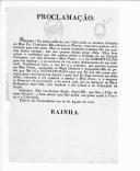 Proclamações e manifestos assinados pela Rainha, marquês de Saldanha, visconde do Reguengo, conde de Avillez e barão da Ponte de Santa Maria, apelando aos soldados e portugueses em geral para que repudiem os revoltosos e apoiem a monarquia.