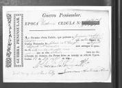 Cédulas de crédito sobre o pagamento das praças do Regimento de Infantaria 19, durante a época de Vitória na Guerra Peninsular (letra J).