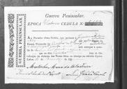 Cédulas de crédito sobre o pagamento dos oficiais do Batalhão de Caçadores 4, durante a época de Vitória na Guerra Peninsular.