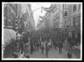 "Ornamentações da rua do Ouro por ocasião da visita do imperador Guilherme II da Alemanha."